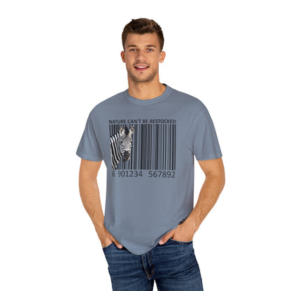 Nature Can't Be Restocked Bar Code Zebra T-Shirt - 12 colors