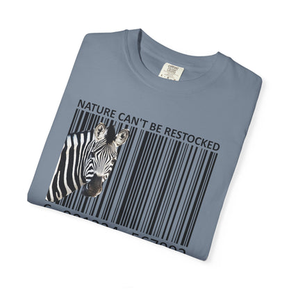 Nature Can't Be Restocked Bar Code Zebra T-Shirt - 12 colors
