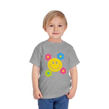 Girls' Smiley Cute Toddler Flower Tee - 10 colors