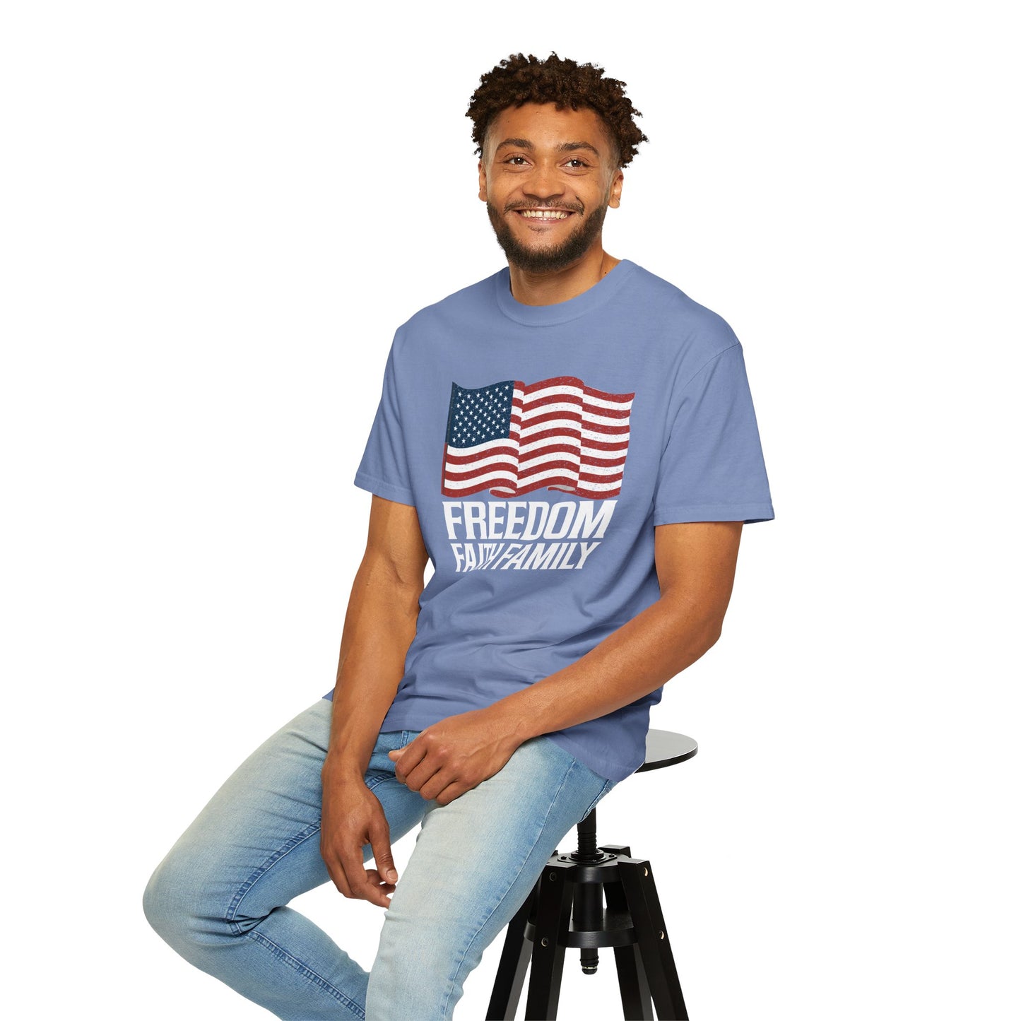 Patriotic Freedom Faith Family T-shirt - 17 colors