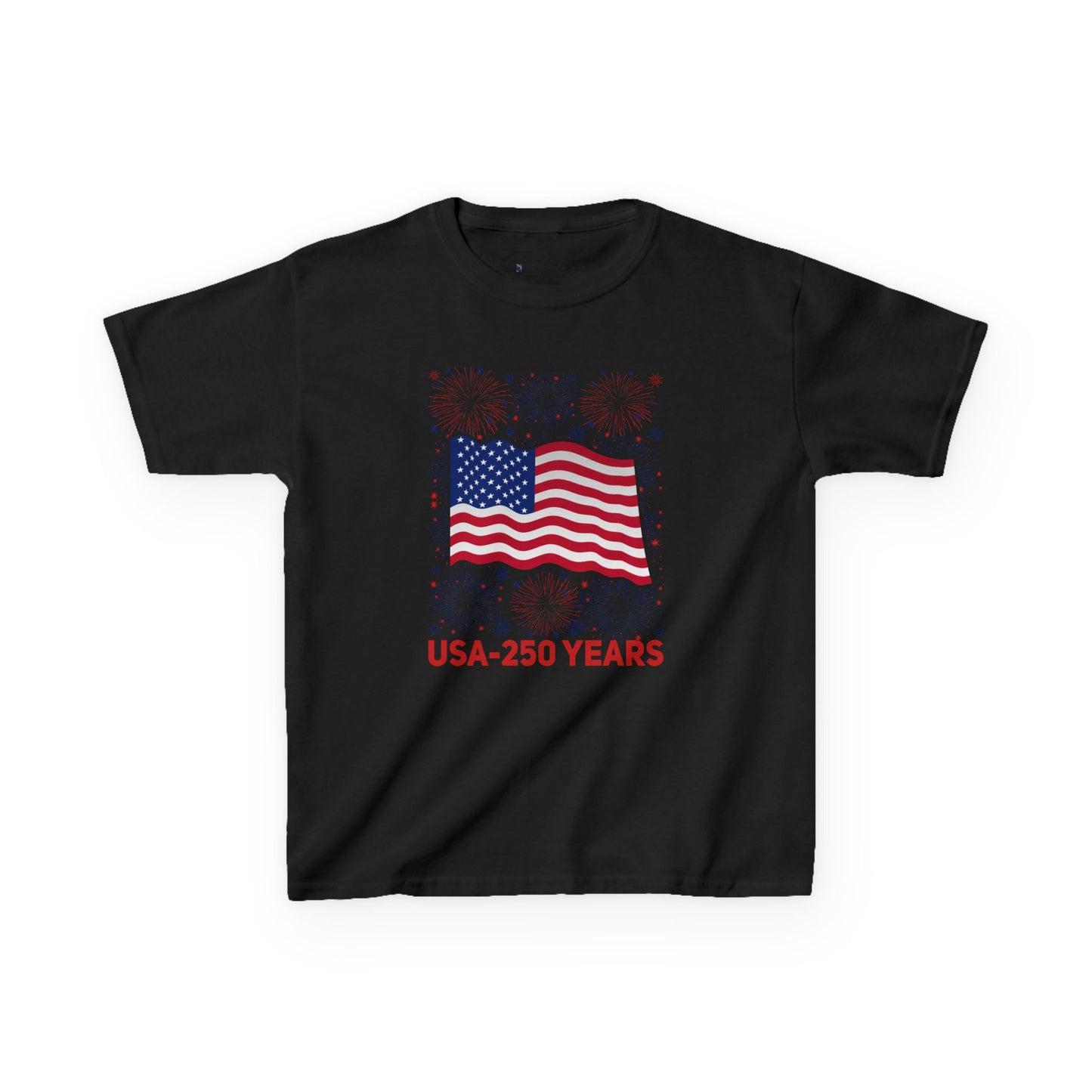 Kids' USA 250 Years Fireworks Birthday T-shirt - 12 colors