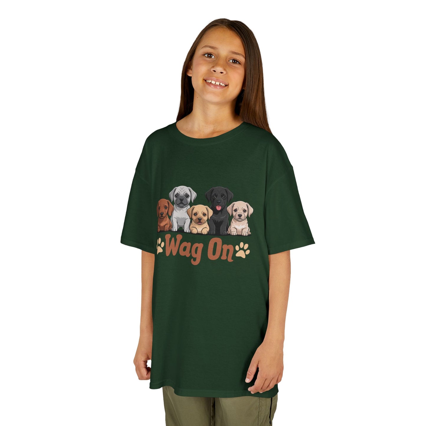 Kids' Wag On Furry Puppies T-Shirt - 16 colors