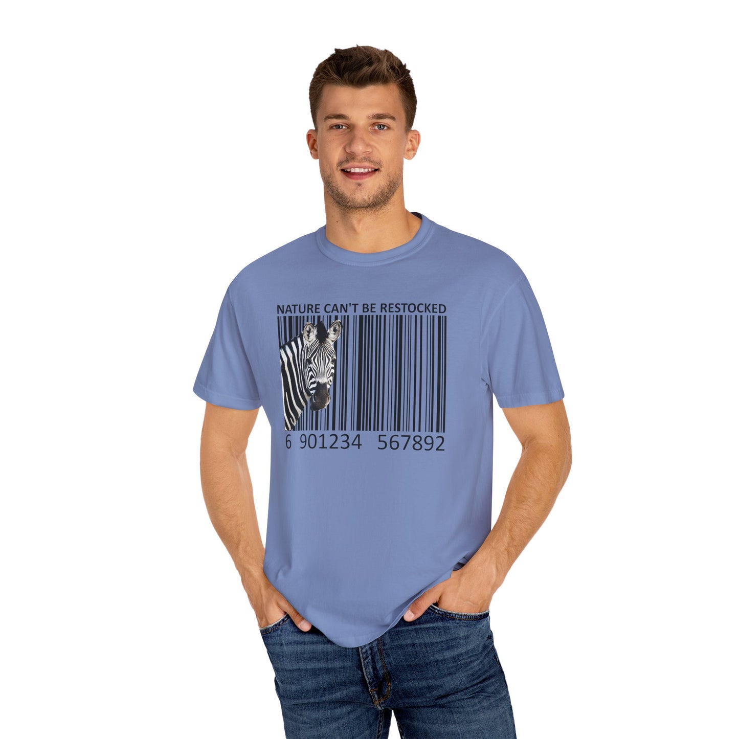 Nature Can't Be Restocked Bar Code Zebra T-Shirt - 12 colors