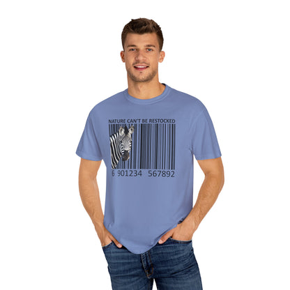 Nature Can't Be Restocked Bar Code Zebra T-Shirt - 12 colors