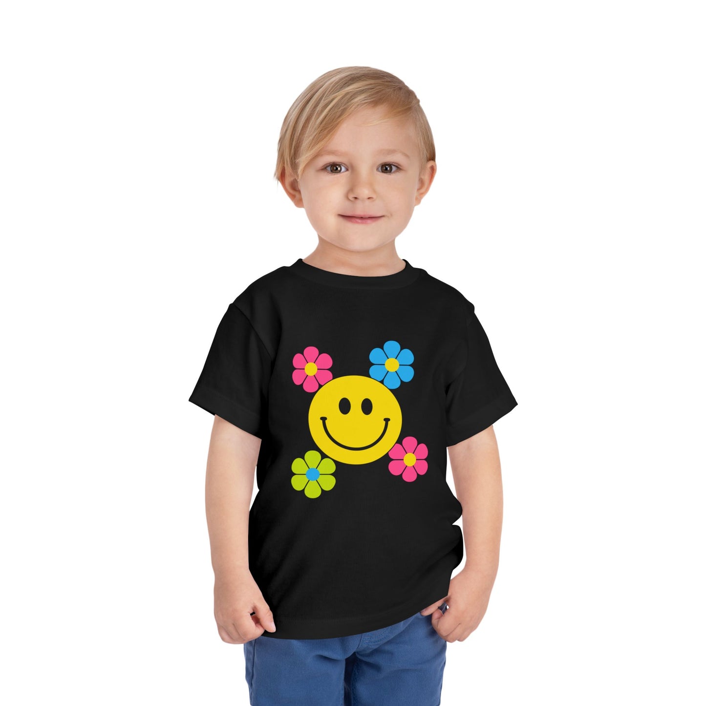 Girls' Smiley Cute Toddler Flower Tee - 10 colors