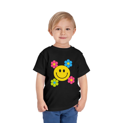 Girls' Smiley Cute Toddler Flower Tee - 10 colors