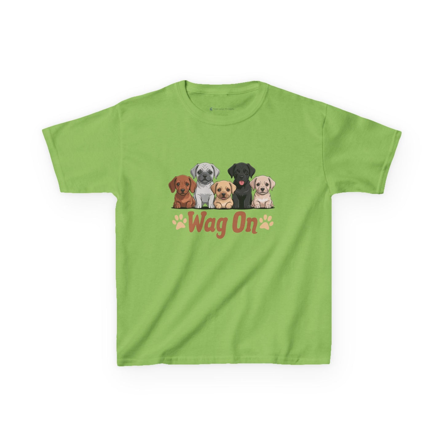 Kids' Wag On Furry Puppies T-Shirt - 16 colors