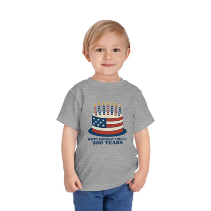 USA Birthday Cake Cute Toddler Tee - 7 colors
