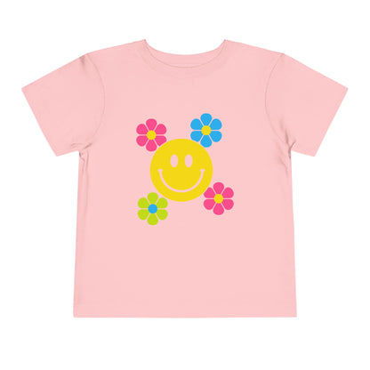 Girls' Smiley Cute Toddler Flower Tee - 10 colors