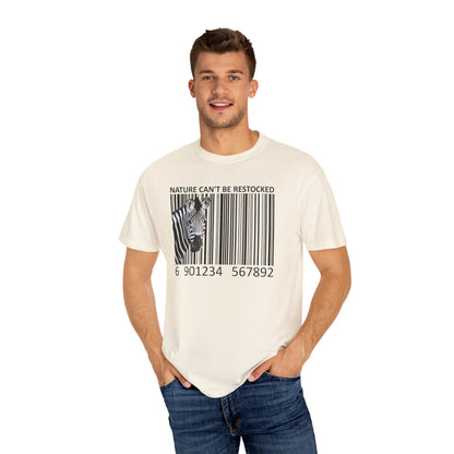 Nature Can't Be Restocked Bar Code Zebra T-Shirt - 12 colors