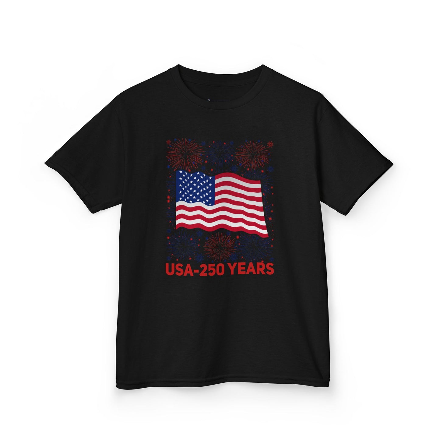 Kids' USA 250 Years Fireworks Birthday T-shirt - 12 colors
