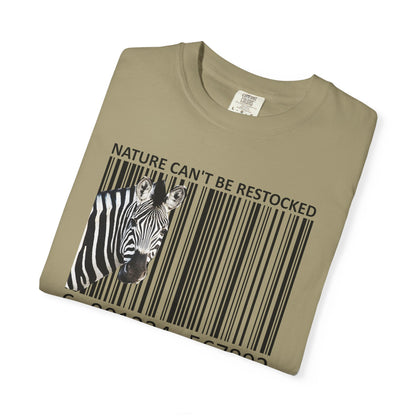Nature Can't Be Restocked Bar Code Zebra T-Shirt - 12 colors