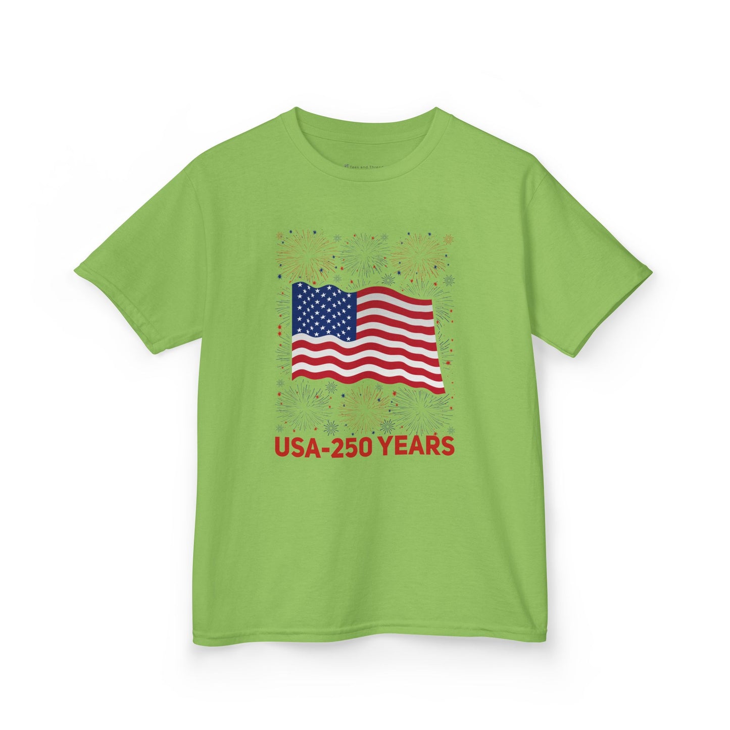 Kids' USA 250 Years Fireworks Birthday T-shirt - 12 colors