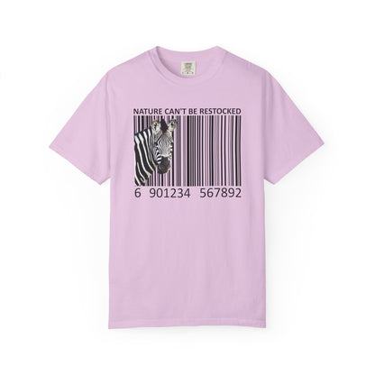 Nature Can't Be Restocked Bar Code Zebra T-Shirt - 12 colors