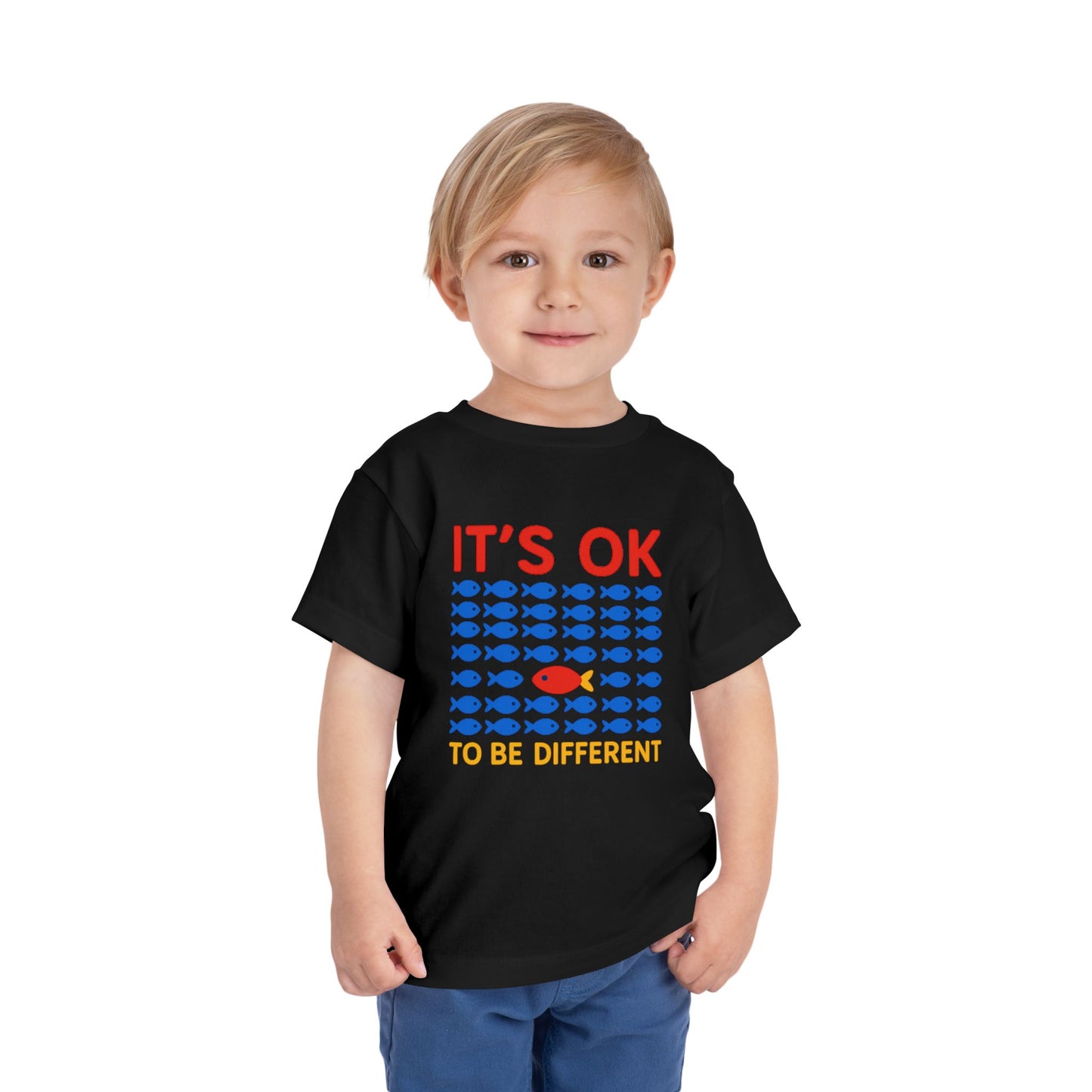It's OK To Be Different Cute Fishy Toddler Tee - 8 colors