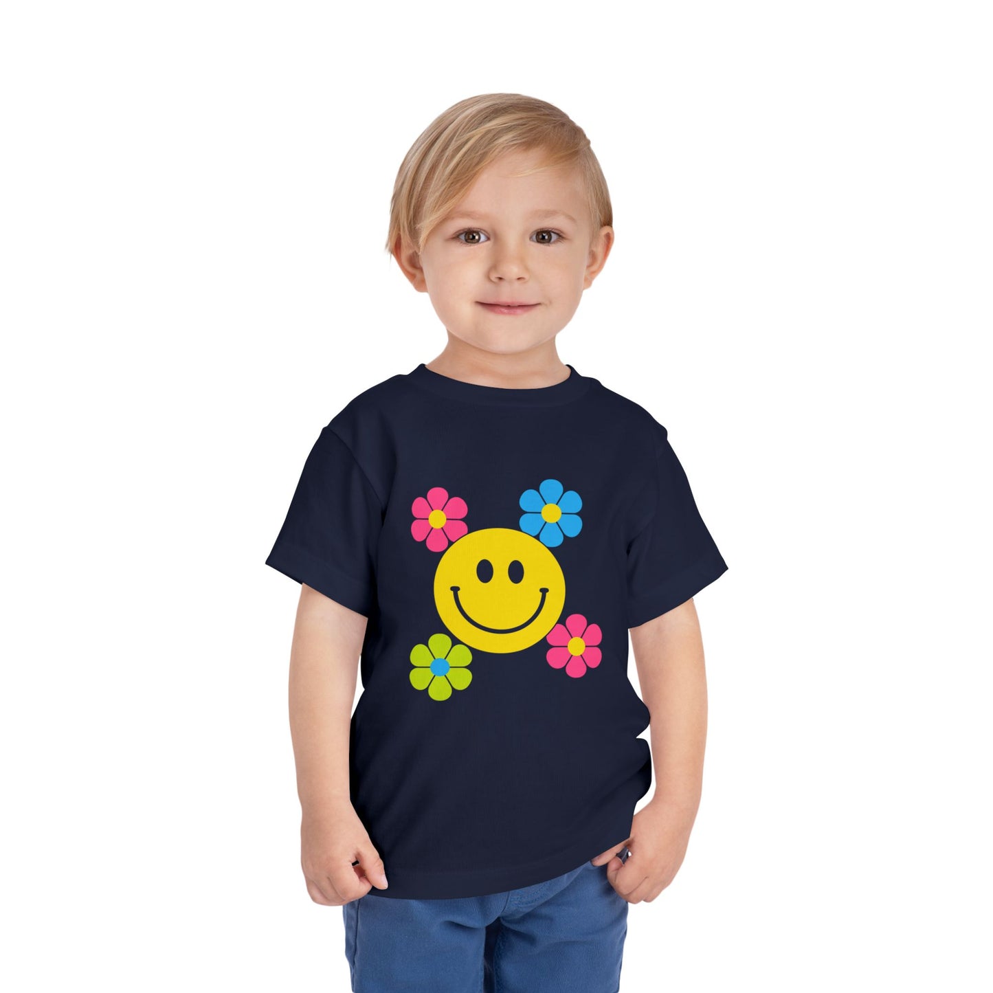 Girls' Smiley Cute Toddler Flower Tee - 10 colors