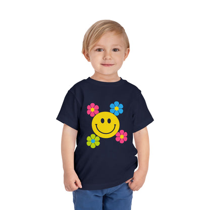 Girls' Smiley Cute Toddler Flower Tee - 10 colors