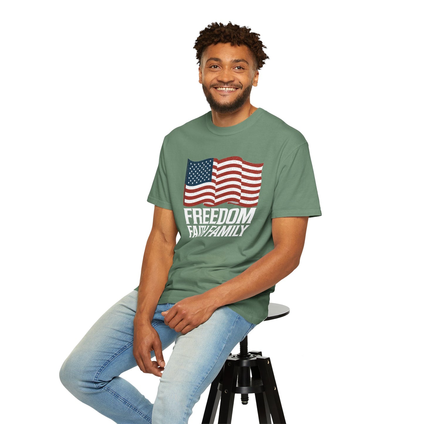 Patriotic Freedom Faith Family T-shirt - 17 colors