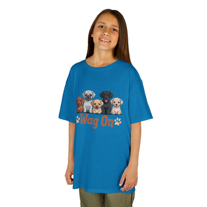 Kids' Wag On Furry Puppies T-Shirt - 16 colors