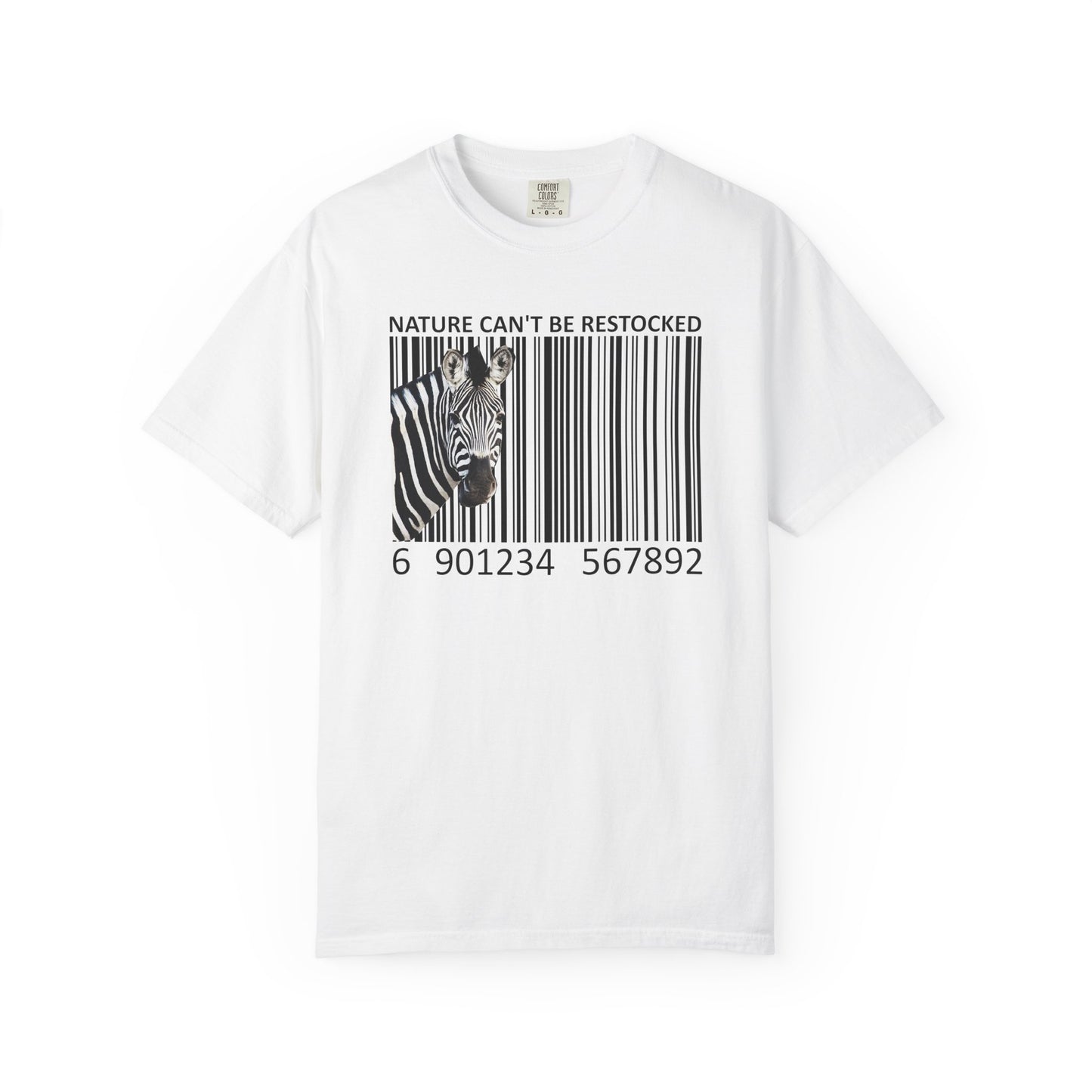Nature Can't Be Restocked Bar Code Zebra T-Shirt - 12 colors