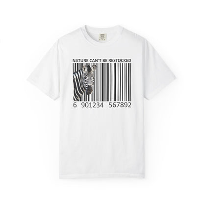 Nature Can't Be Restocked Bar Code Zebra T-Shirt - 12 colors