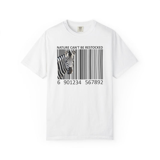 Nature Can't Be Restocked Bar Code Zebra T-Shirt - 12 colors