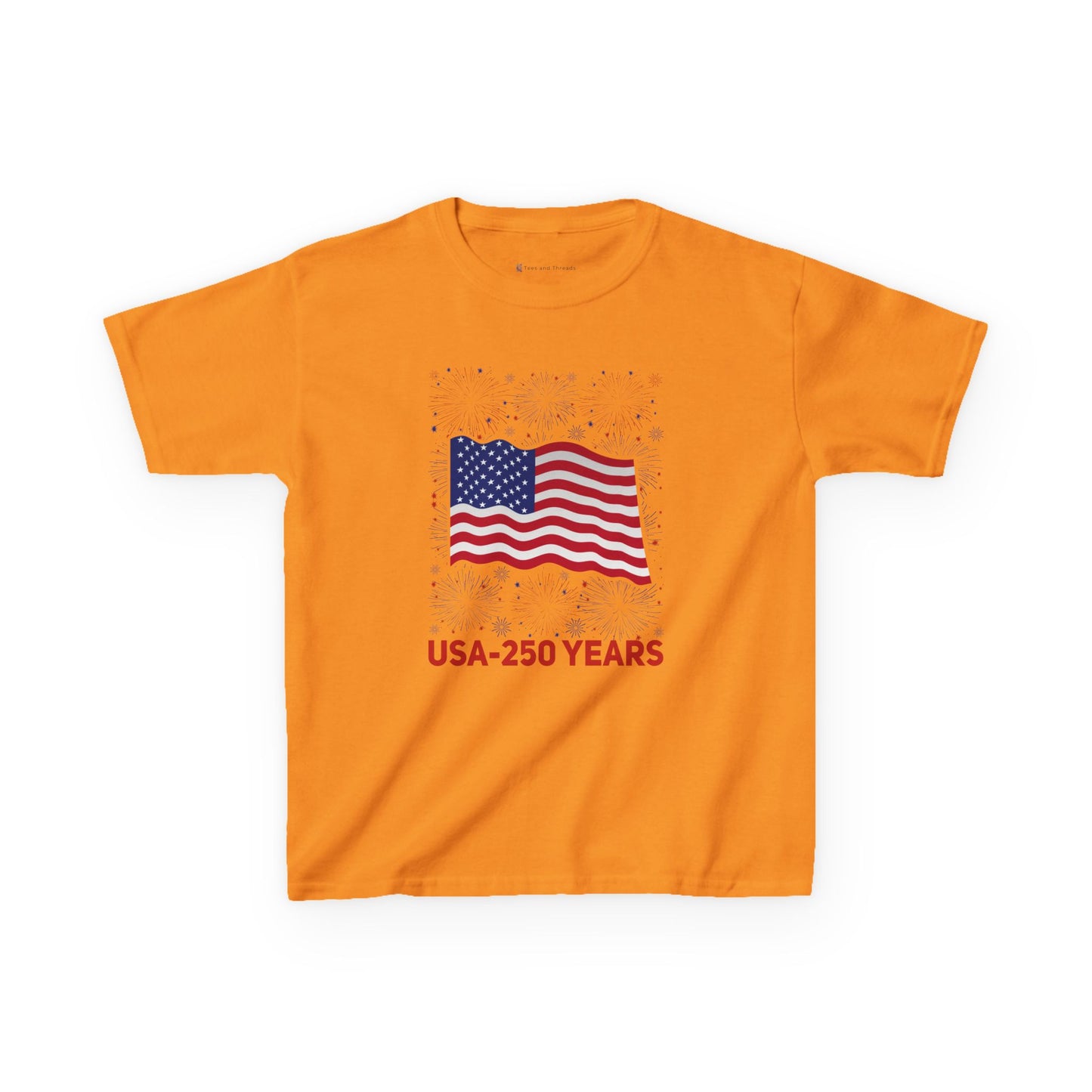 Kids' USA 250 Years Fireworks Birthday T-shirt - 12 colors
