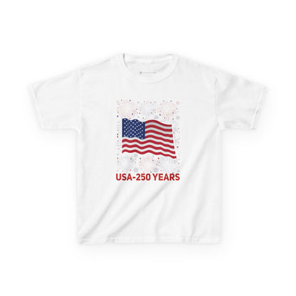 Kids' USA 250 Years Fireworks Birthday T-shirt - 12 colors