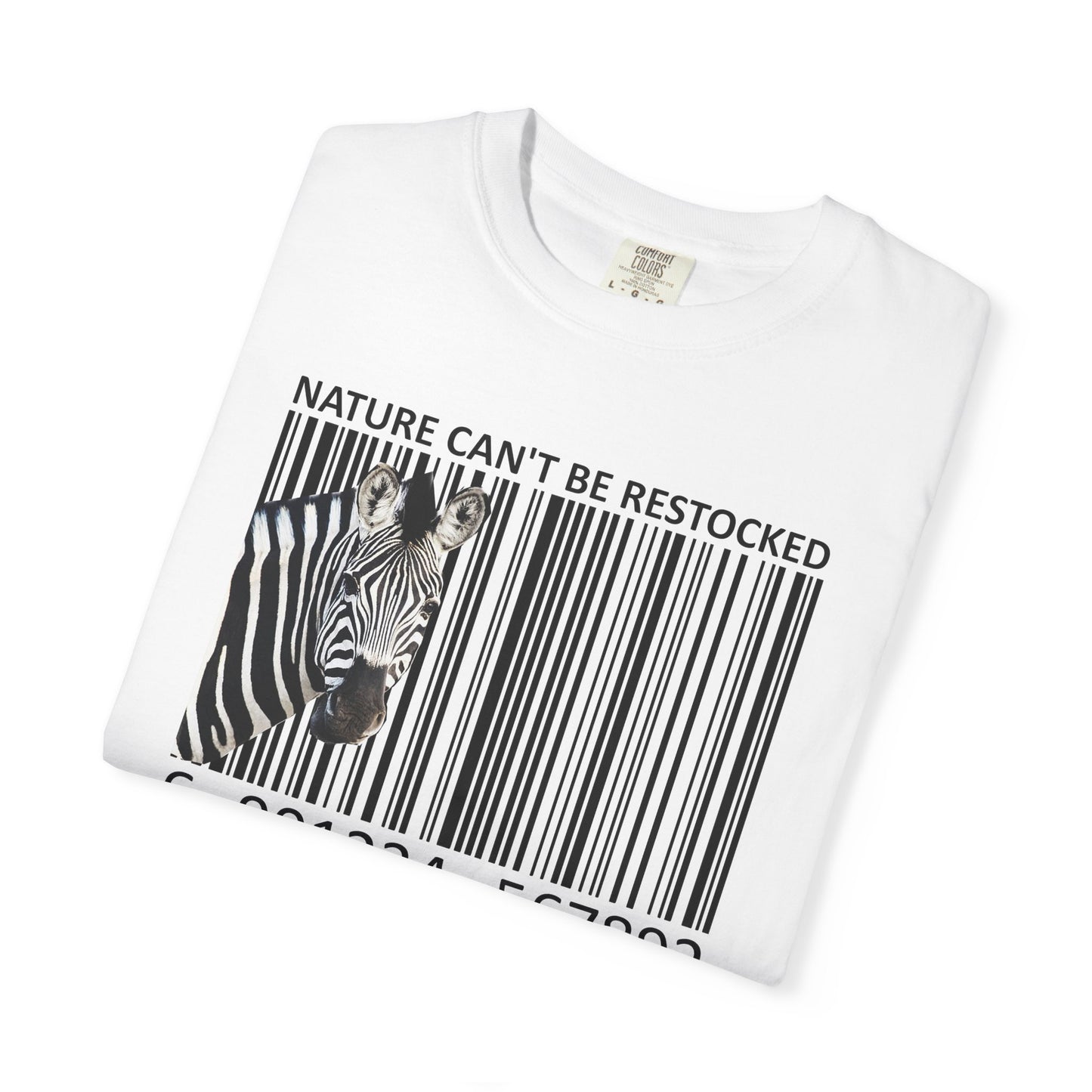 Nature Can't Be Restocked Bar Code Zebra T-Shirt - 12 colors
