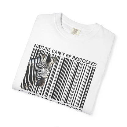 Nature Can't Be Restocked Bar Code Zebra T-Shirt - 12 colors