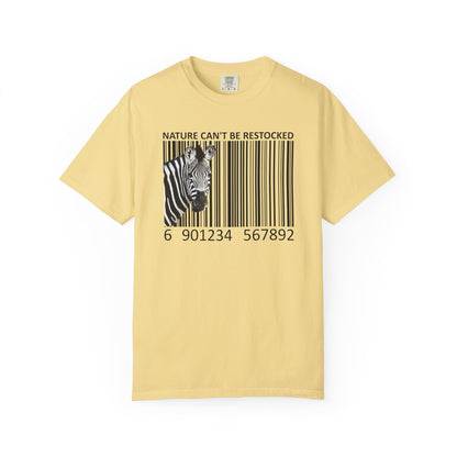 Nature Can't Be Restocked Bar Code Zebra T-Shirt - 12 colors