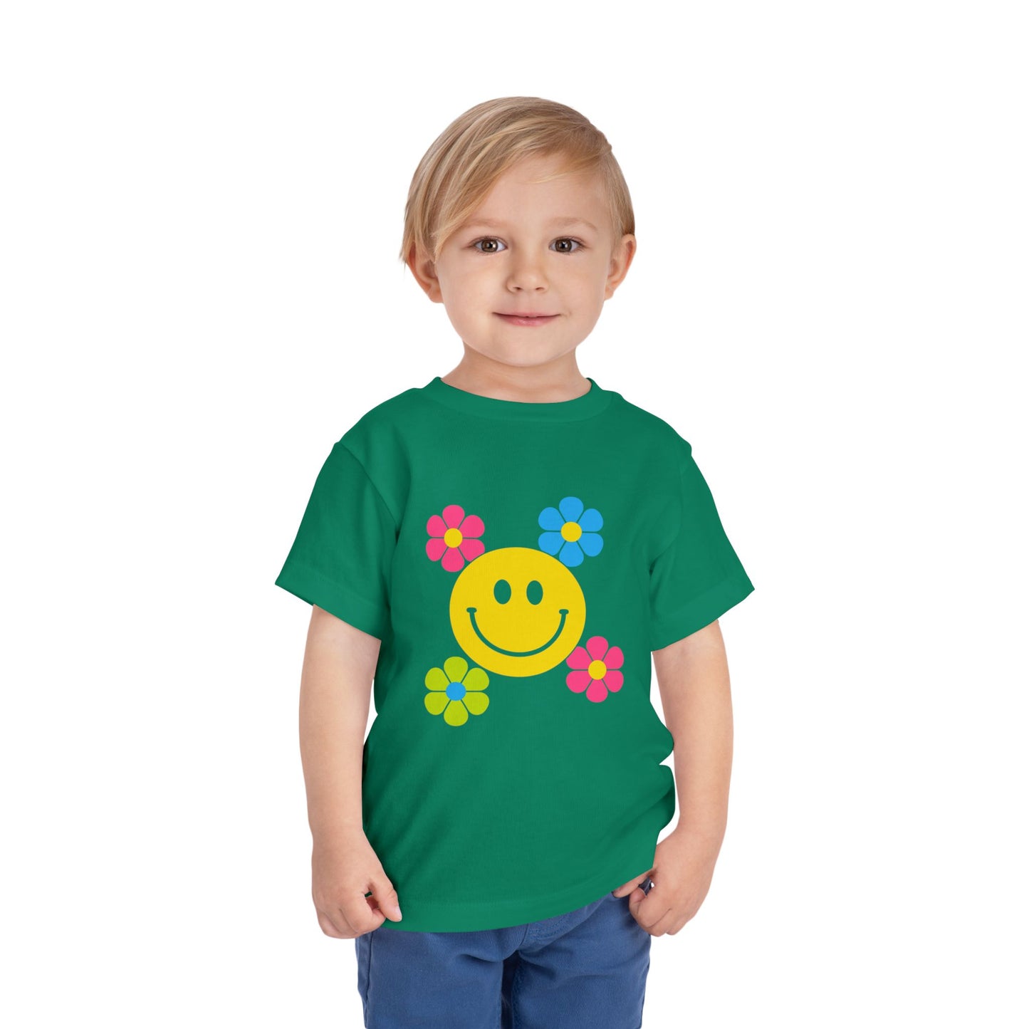 Girls' Smiley Cute Toddler Flower Tee - 10 colors