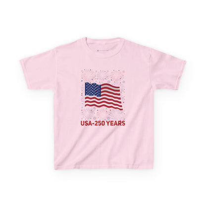 Kids' USA 250 Years Fireworks Birthday T-shirt - 12 colors