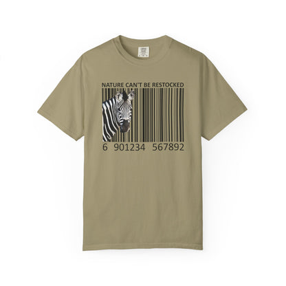 Nature Can't Be Restocked Bar Code Zebra T-Shirt - 12 colors