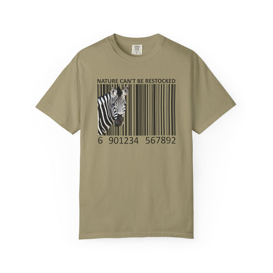 Nature Can't Be Restocked Bar Code Zebra T-Shirt - 12 colors