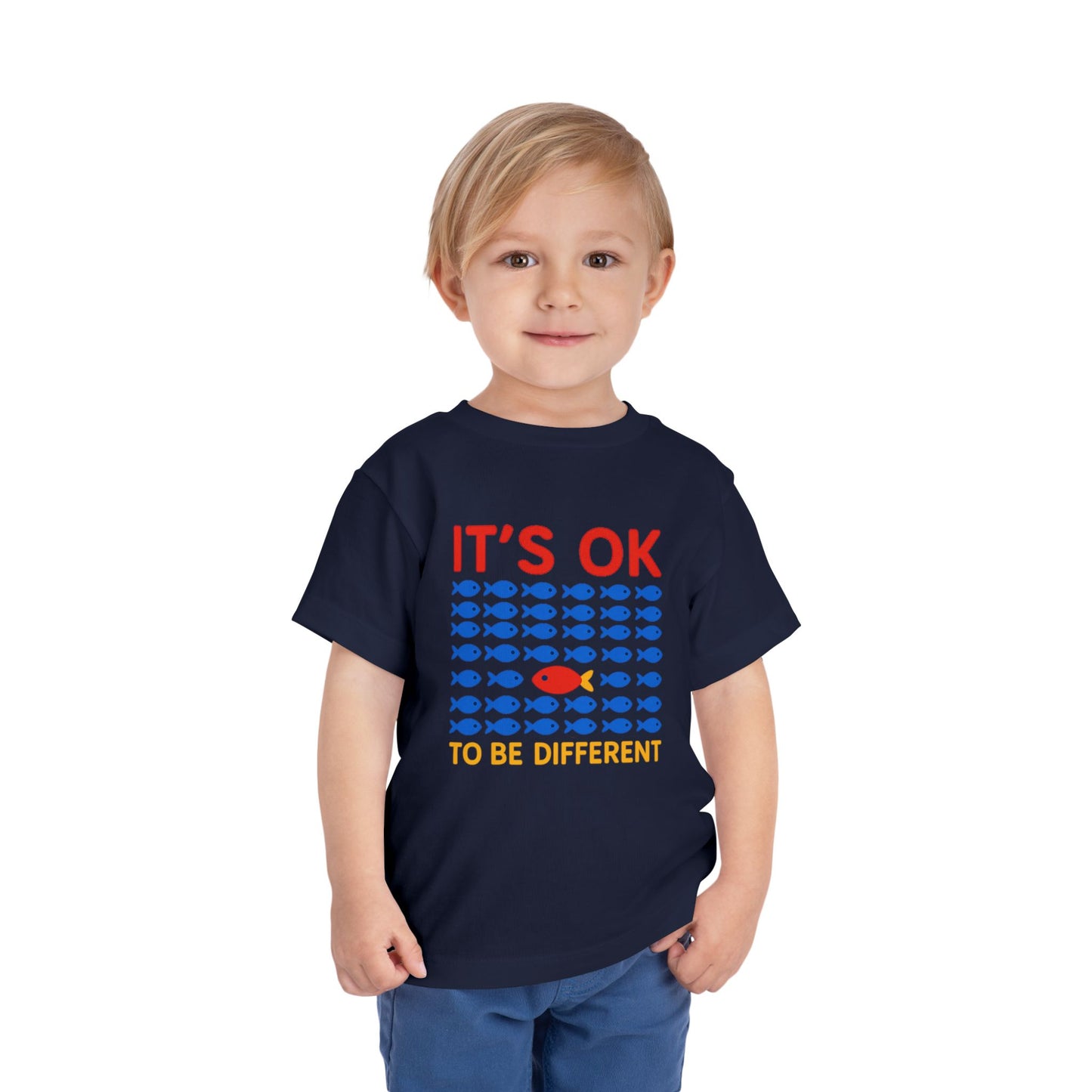 It's OK To Be Different Cute Fishy Toddler Tee - 8 colors