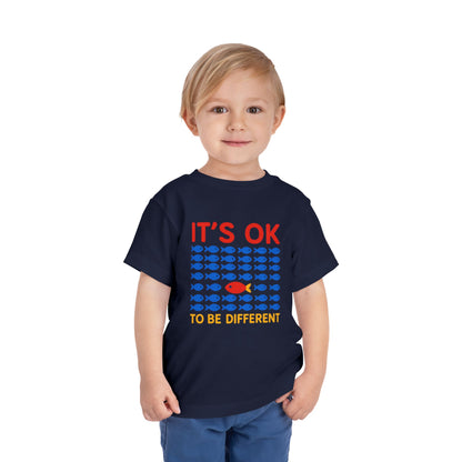 It's OK To Be Different Cute Fishy Toddler Tee - 8 colors