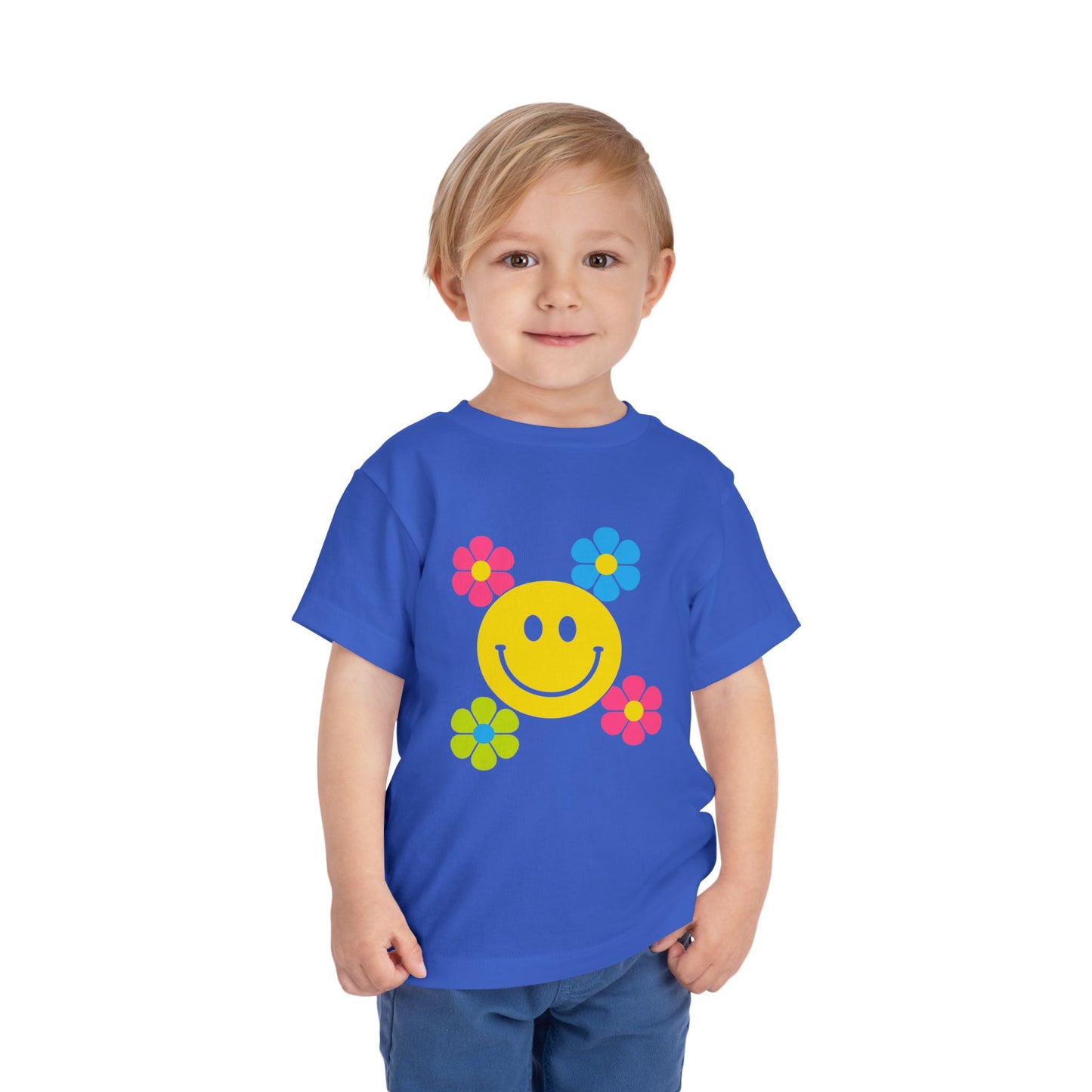 Girls' Smiley Cute Toddler Flower Tee - 10 colors