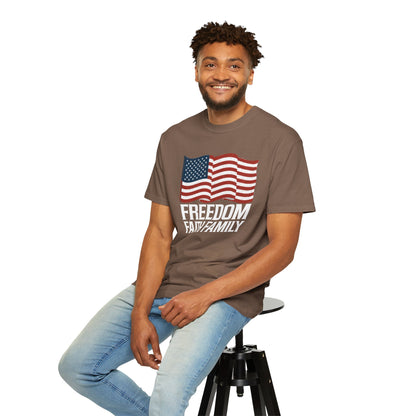 Patriotic Freedom Faith Family T-shirt - 17 colors