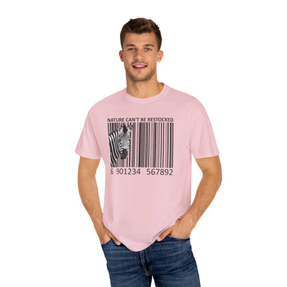 Nature Can't Be Restocked Bar Code Zebra T-Shirt - 12 colors