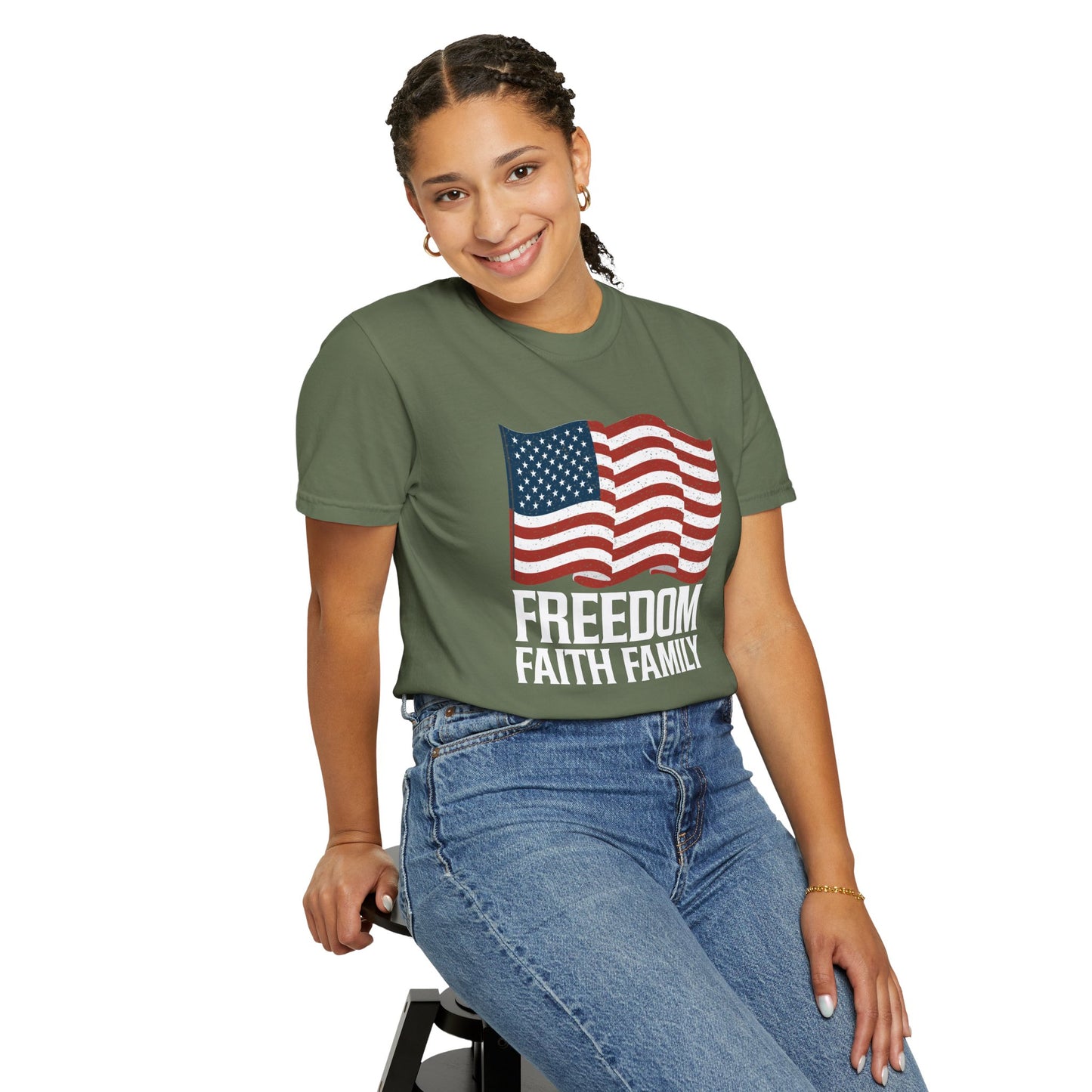 Patriotic Freedom Faith Family T-shirt - 17 colors
