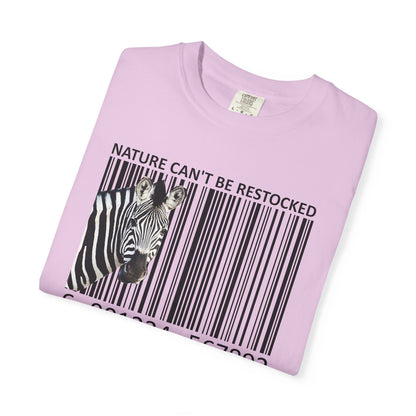 Nature Can't Be Restocked Bar Code Zebra T-Shirt - 12 colors
