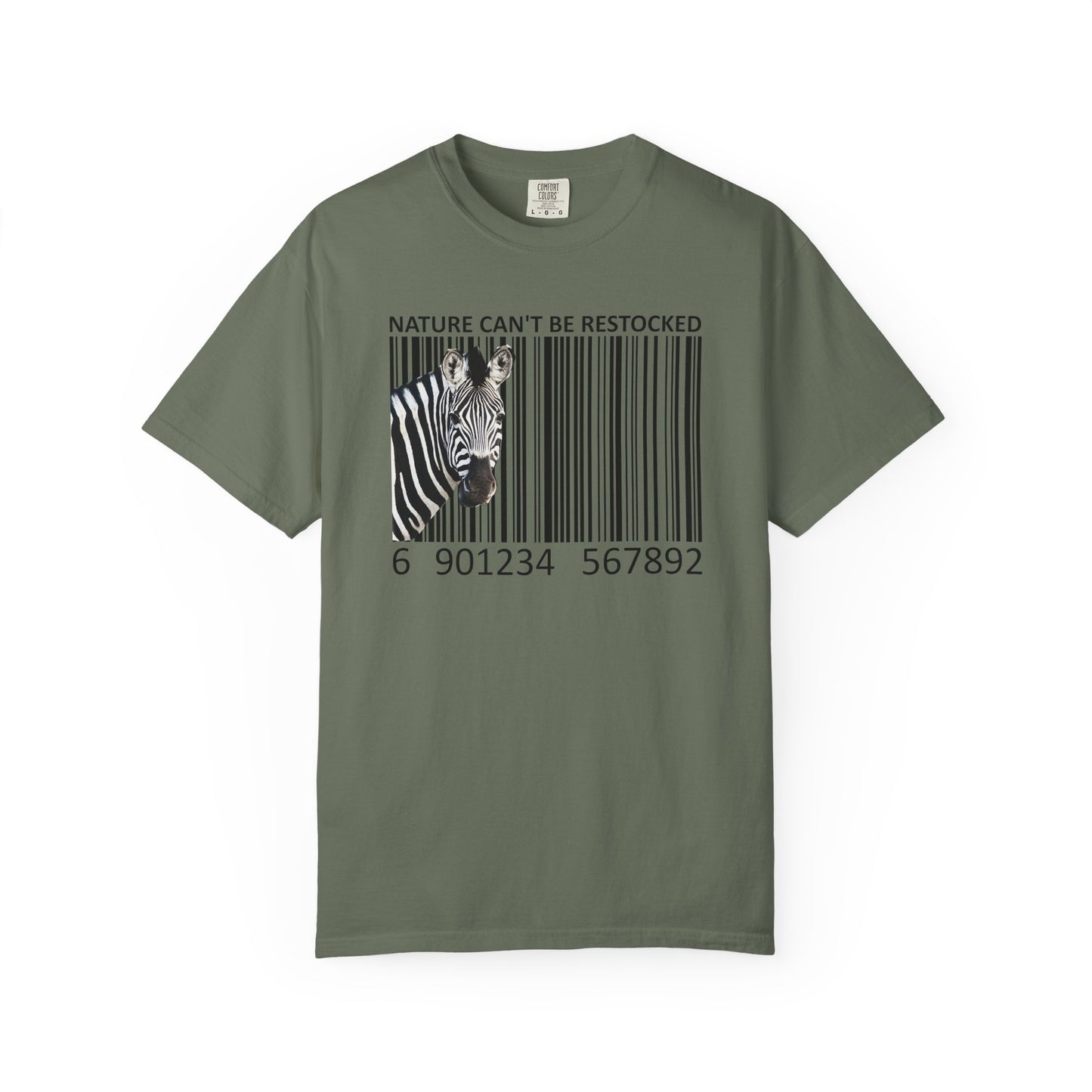 Nature Can't Be Restocked Bar Code Zebra T-Shirt - 12 colors