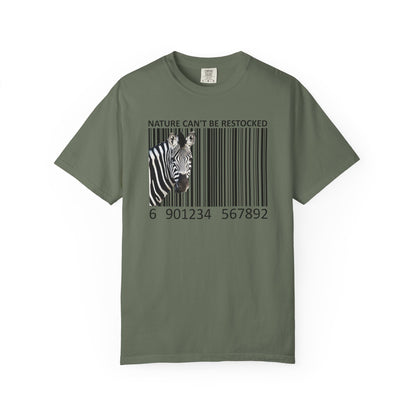 Nature Can't Be Restocked Bar Code Zebra T-Shirt - 12 colors