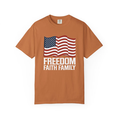 Patriotic Freedom Faith Family T-shirt - 17 colors