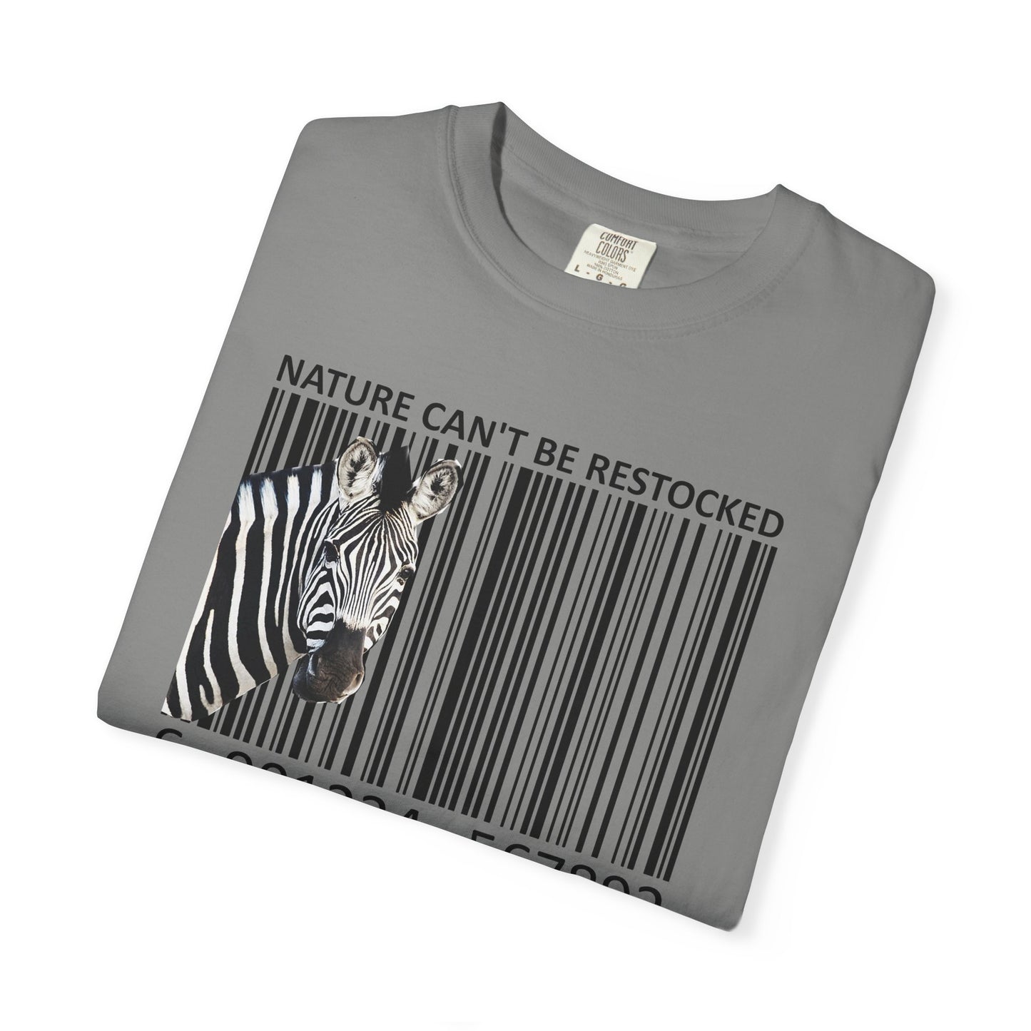 Nature Can't Be Restocked Bar Code Zebra T-Shirt - 12 colors