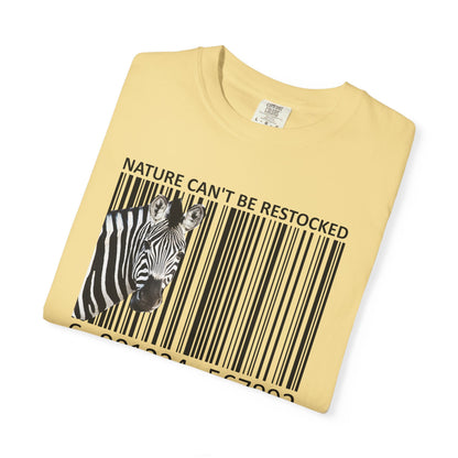 Nature Can't Be Restocked Bar Code Zebra T-Shirt - 12 colors