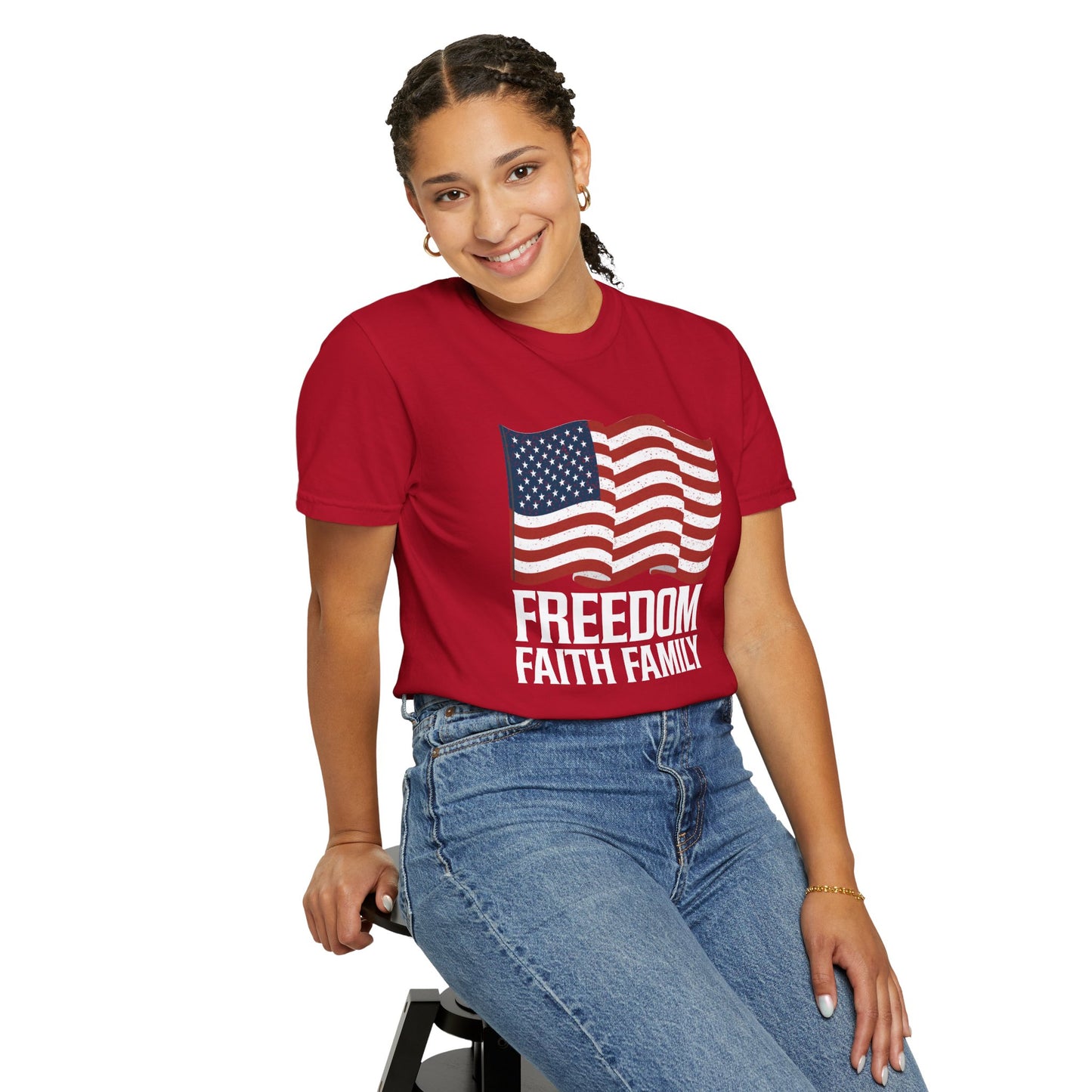 Patriotic Freedom Faith Family T-shirt - 17 colors