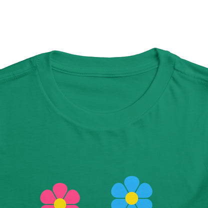 Girls' Smiley Cute Toddler Flower Tee - 10 colors