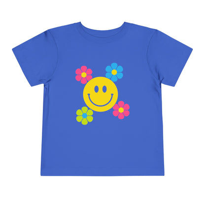 Girls' Smiley Cute Toddler Flower Tee - 10 colors